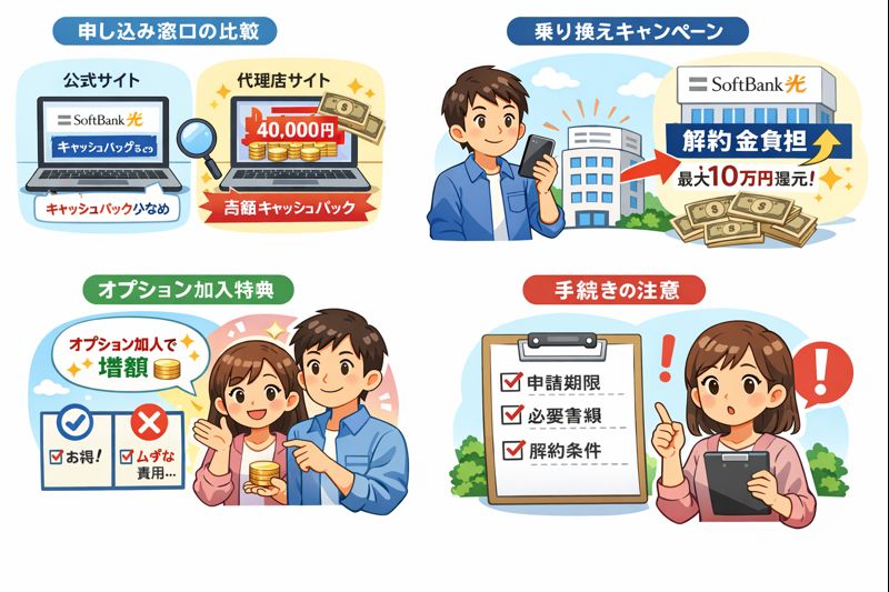 ソフトバンク光 キャッシュバック 最大化